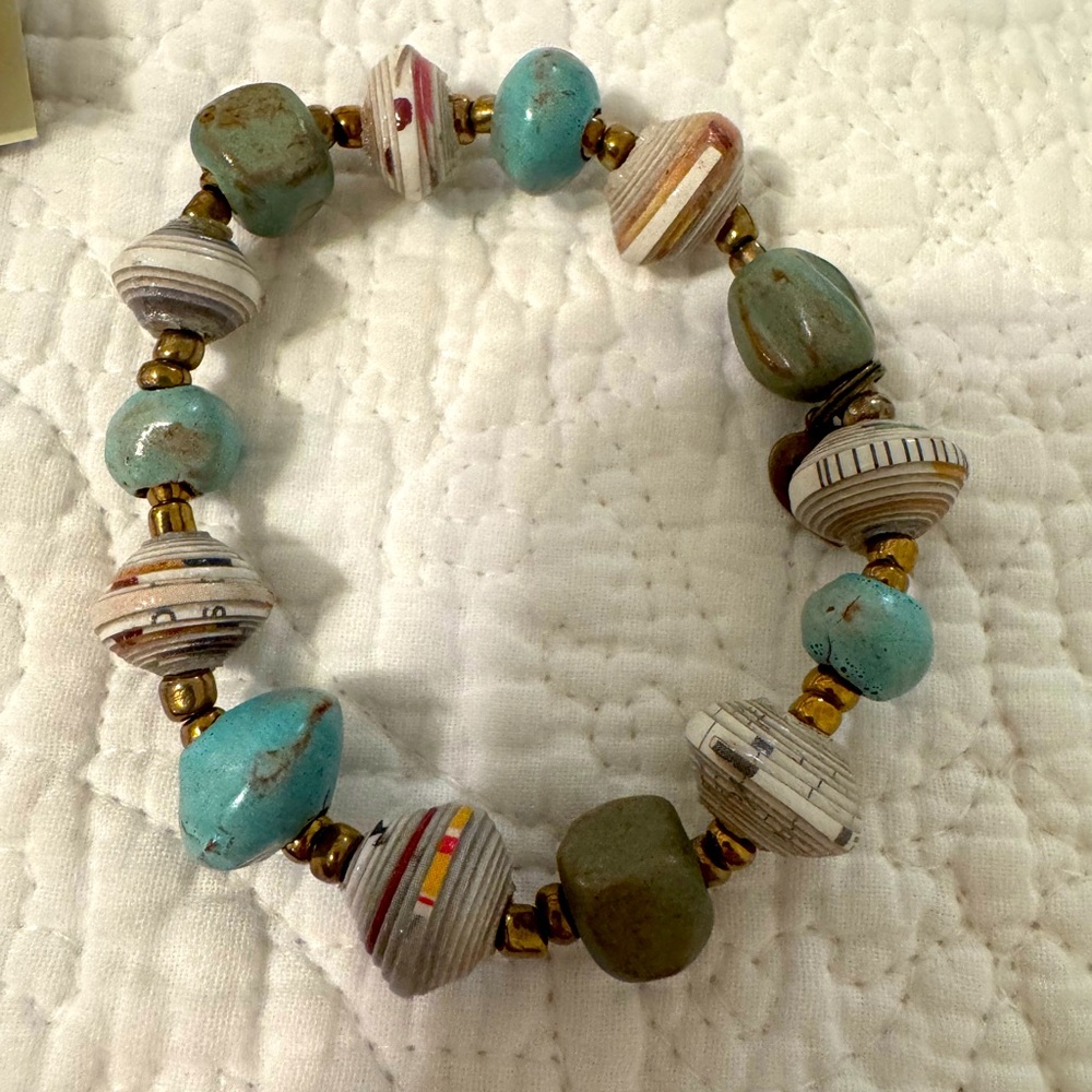 Trades of Hope Haitian Recycled Paper Bead Stretch Bracelet